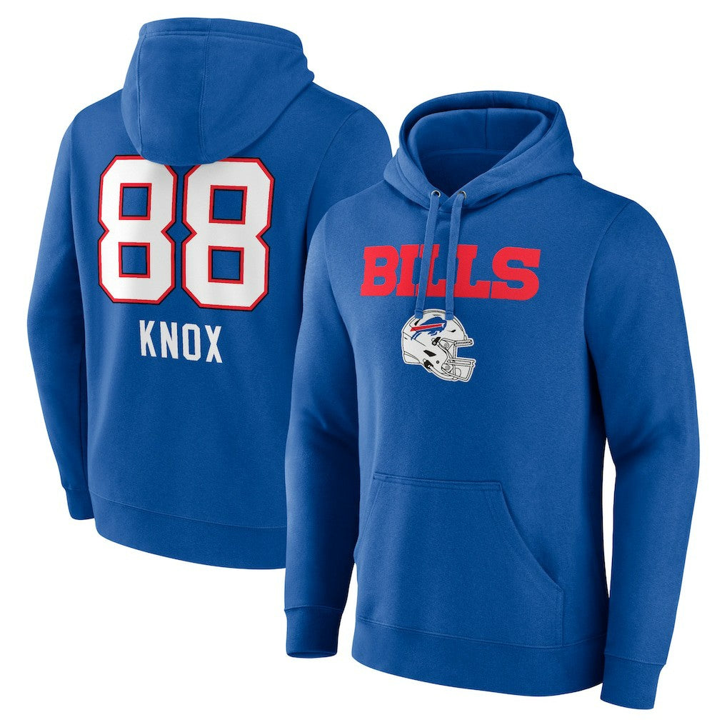 Dawson Knox Buffalo Bills Team Wordmark Player Name & Number Pullover Hoodie Royal | NFL