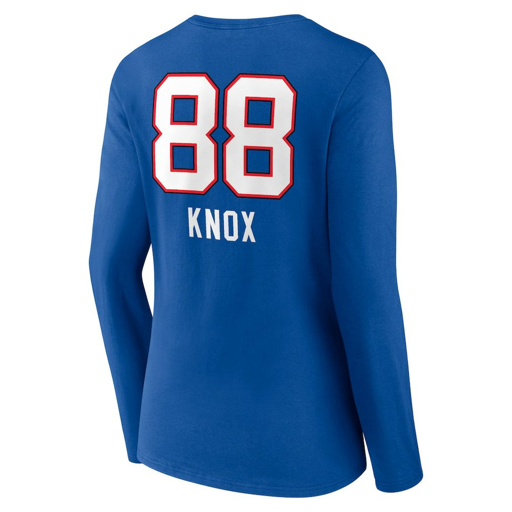 Dawson Knox Buffalo Bills Women's Team Wordmark Player Name & Number Long Sleeve V-Neck T-Shirt Royal | NFL