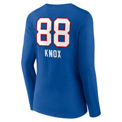 Dawson Knox Buffalo Bills Women's Team Wordmark Player Name & Number Long Sleeve V-Neck T-Shirt Royal | NFL