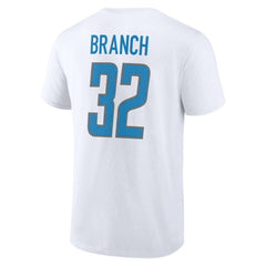 Brian Branch Detroit Lions Icon Player Name & Number T-Shirt White | NFL