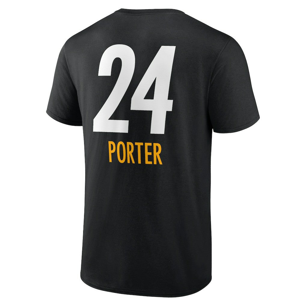 Joey Porter Jr. Pittsburgh Steelers Team Wordmark Player Name & Number T-Shirt Black | NFL