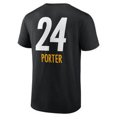 Joey Porter Jr. Pittsburgh Steelers Team Wordmark Player Name & Number T-Shirt Black | NFL