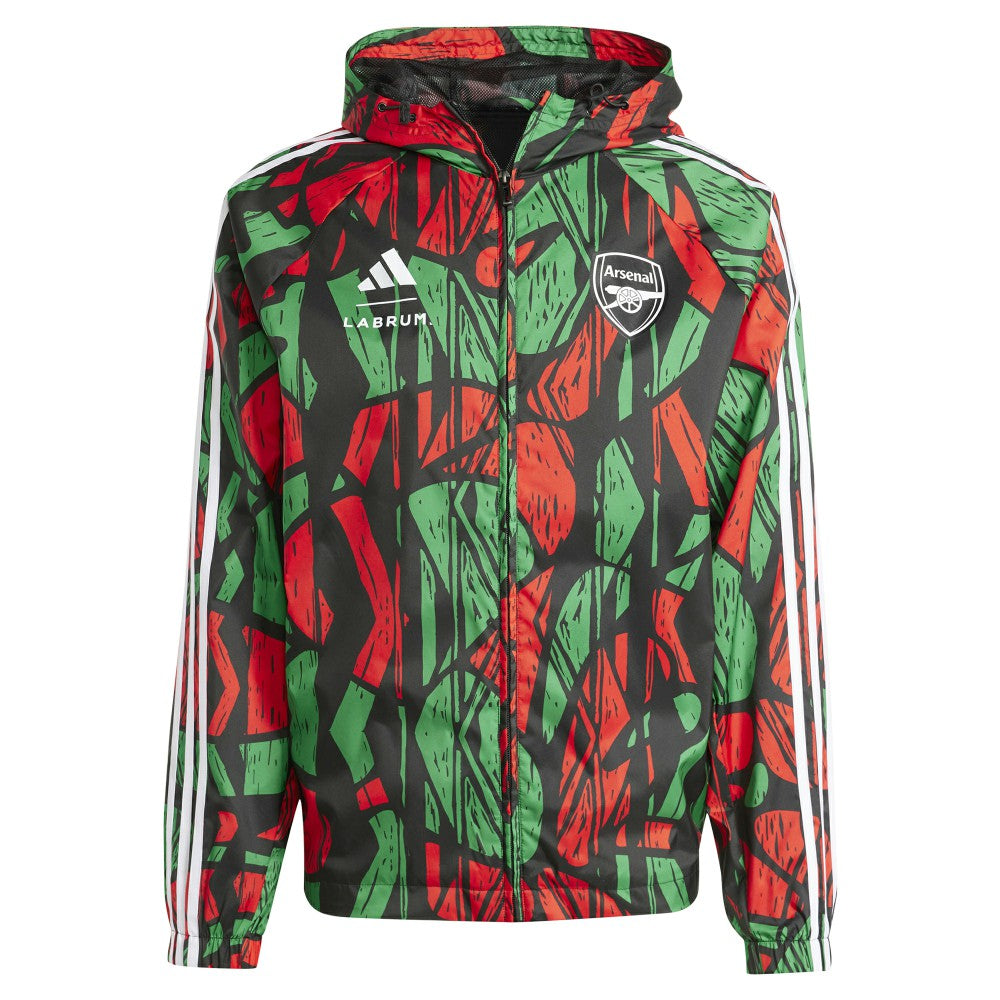 Arsenal x Labrum London 2024/25 Seasonal Full-Zip Hoodie Windbreaker Black | Adidas Online