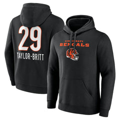 Cam Taylor-Britt Cincinnati Bengals Team Wordmark Player Name & Number Pullover Hoodie Black | NFL