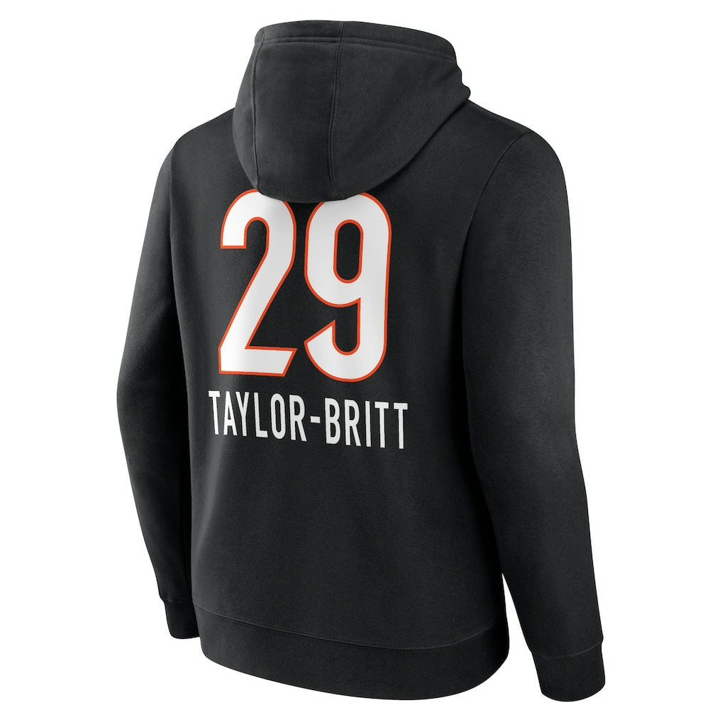 Cam Taylor-Britt Cincinnati Bengals Team Wordmark Player Name & Number Pullover Hoodie Black | NFL