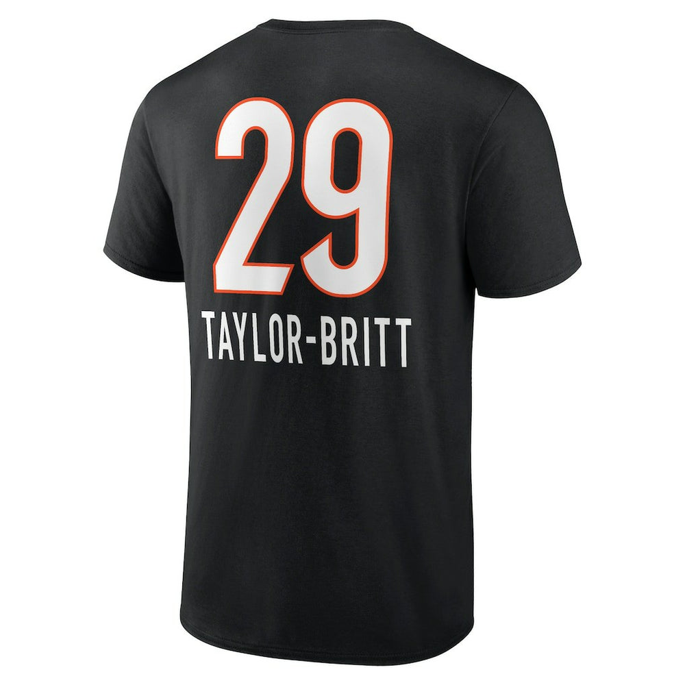 Cam Taylor-Britt Cincinnati Bengals Team Wordmark Player Name & Number T-Shirt Black | NFL