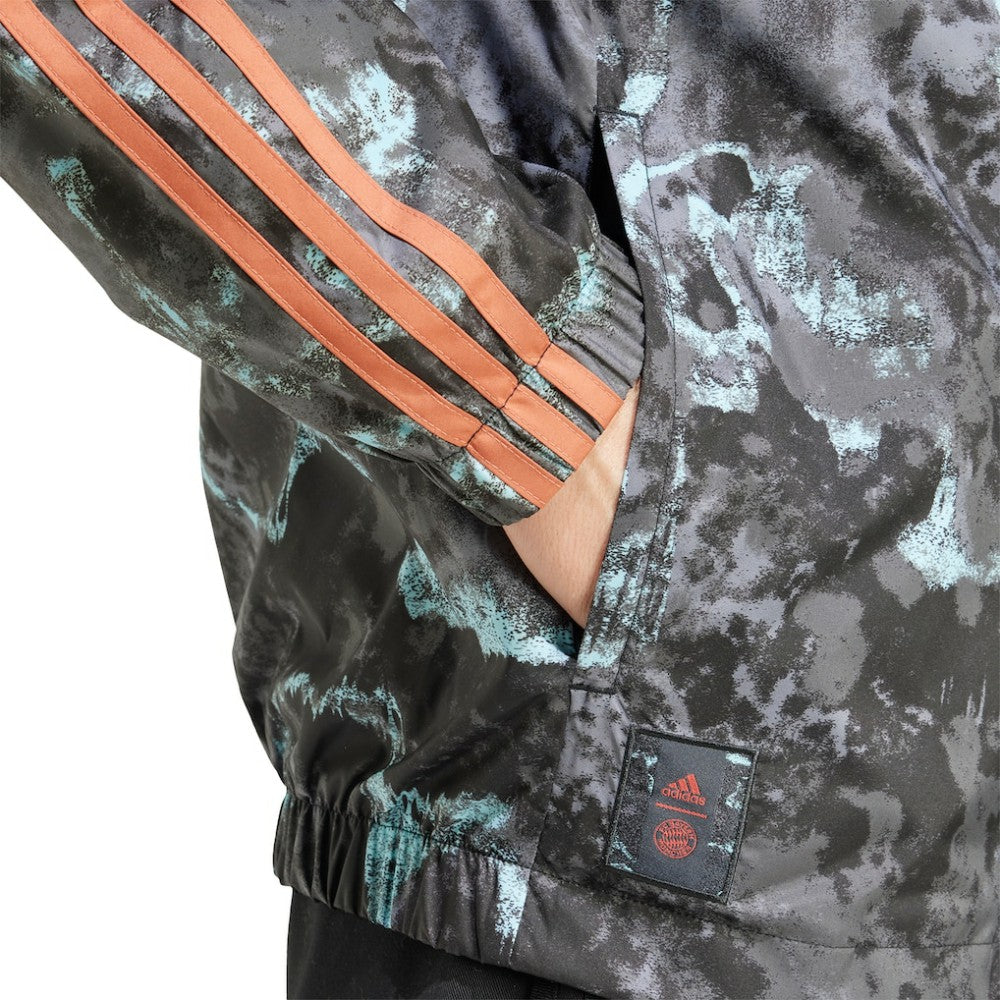Bayern Munich Raglan Hoodie Windbreaker Full-Zip Jacket Camo | Adidas online