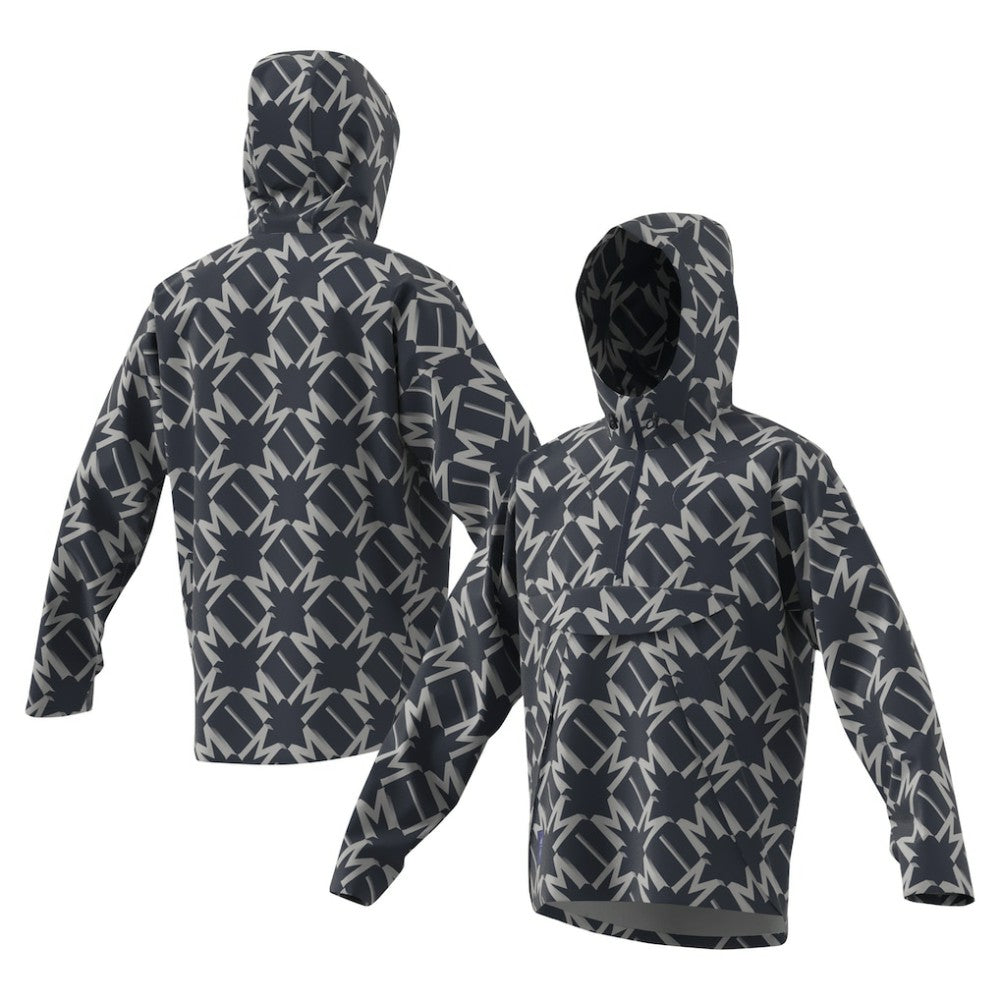 Manchester United 2024/25 Half-Zip Hoodie Windbreaker Jacket Charcoal | Adidas Sale
