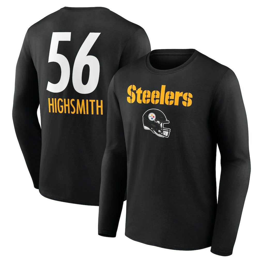 Alex Highsmith Pittsburgh Steelers Team Wordmark Player Name & Number Long Sleeve T-Shirt Black | NFL