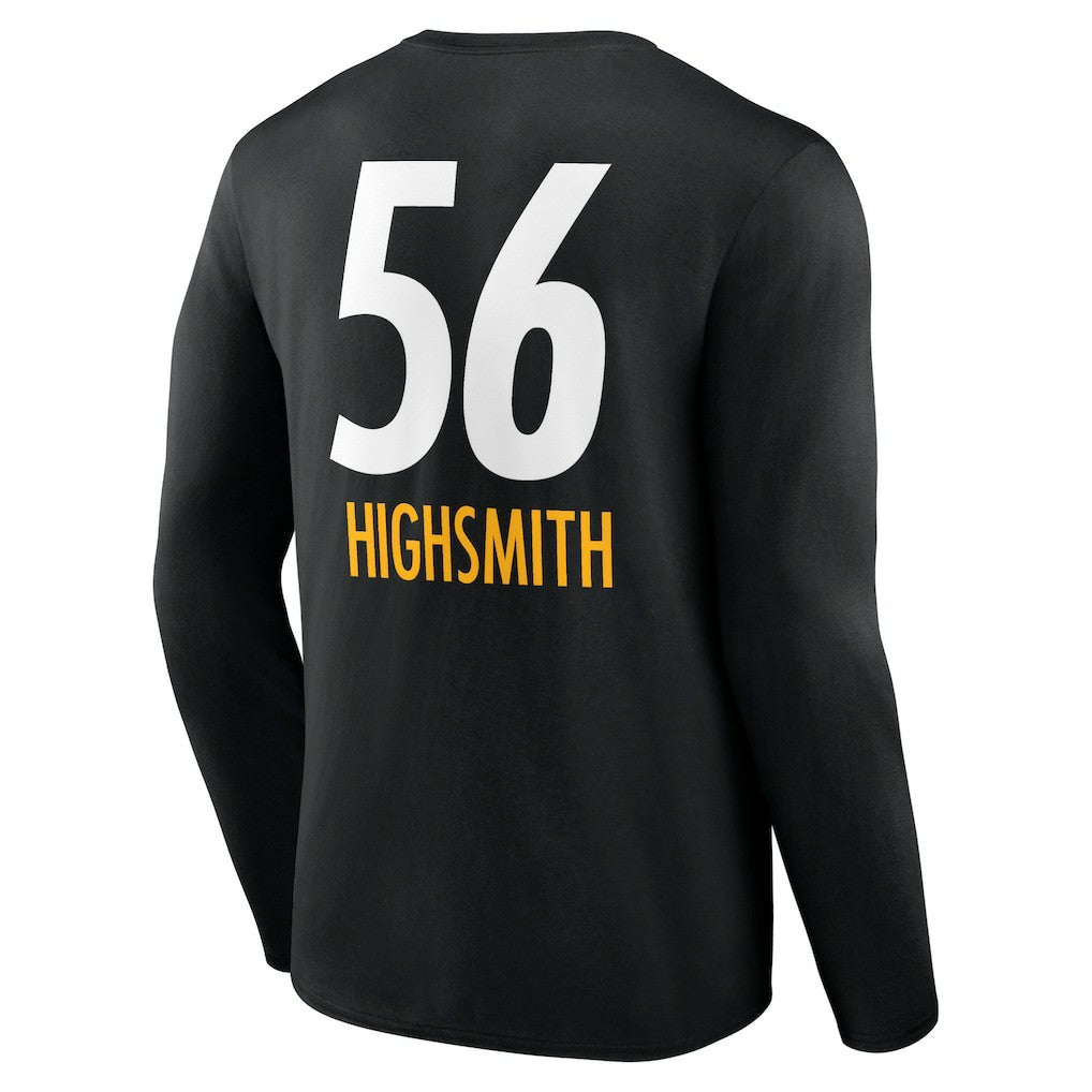 Alex Highsmith Pittsburgh Steelers Team Wordmark Player Name & Number Long Sleeve T-Shirt Black | NFL