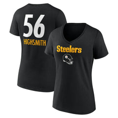 Alex Highsmith Pittsburgh Steelers Women's Team Wordmark Player Name & Number V-Neck T-Shirt Black | NFL