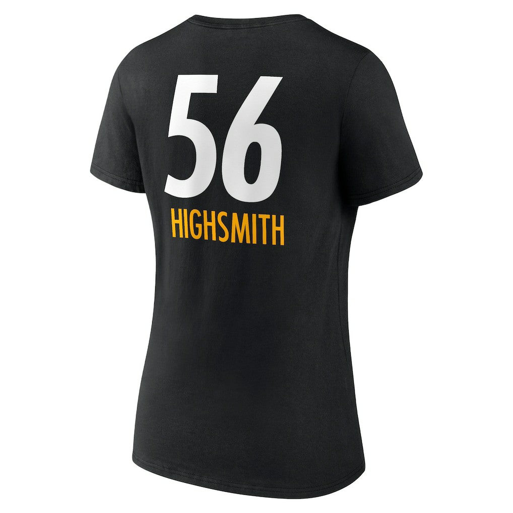 Alex Highsmith Pittsburgh Steelers Women's Team Wordmark Player Name & Number V-Neck T-Shirt Black | NFL