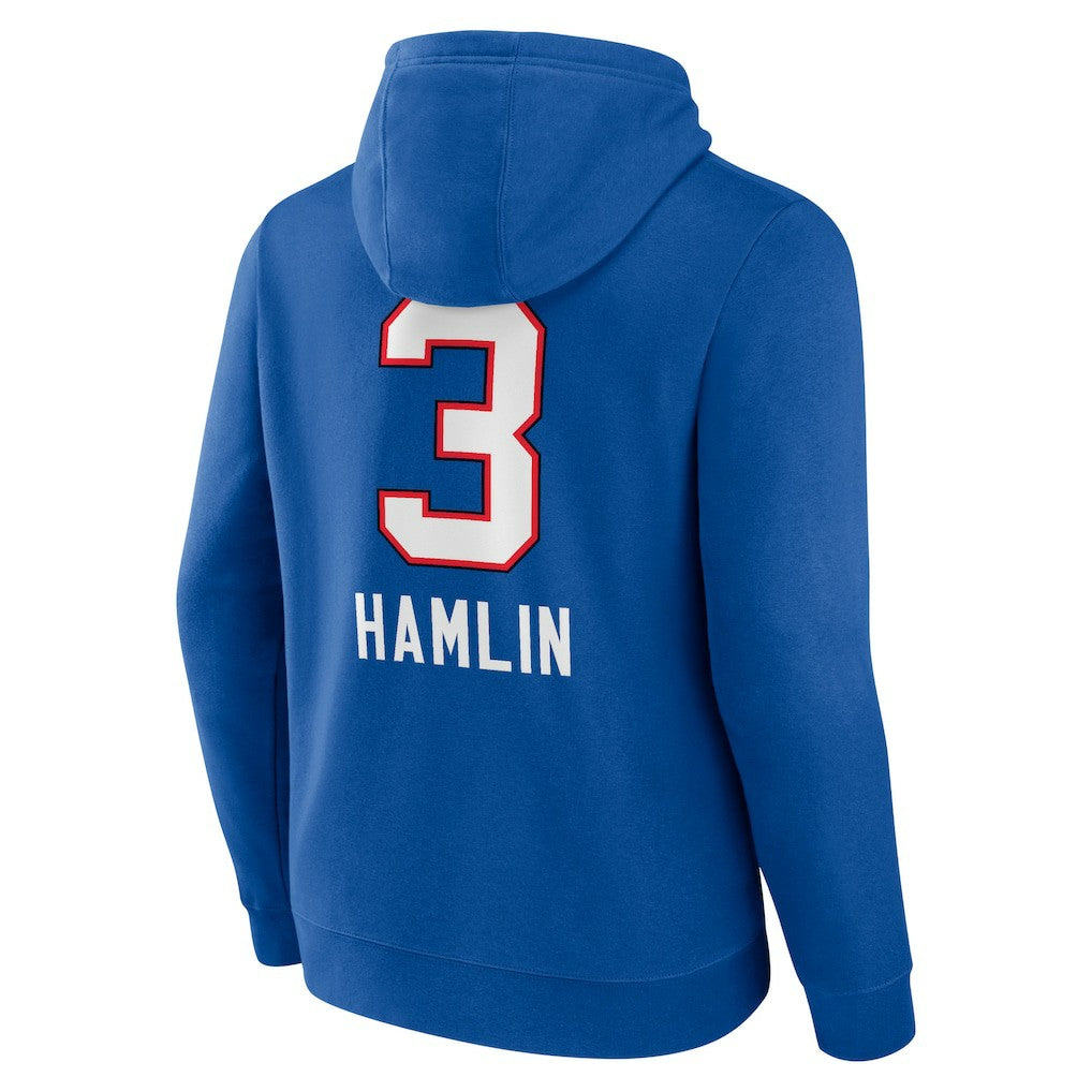 Damar Hamlin Buffalo Bills Team Wordmark Player Name & Number Pullover Hoodie Royal | NFL