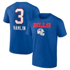 Damar Hamlin Buffalo Bills Team Wordmark Player Name & Number T-Shirt Royal | NFL