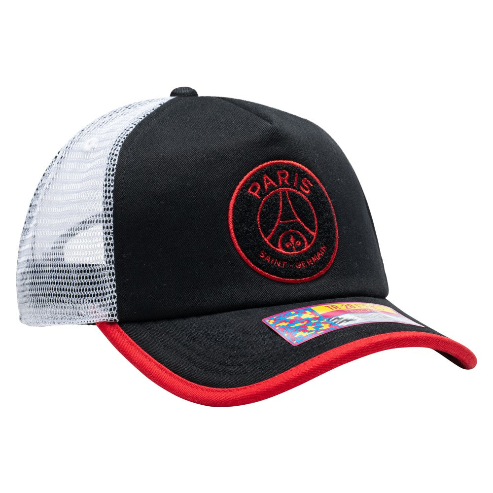 Paris Saint-Germain Unisex Strike One8th Trucker Adjustable Hat  Black - FIFA World CUP