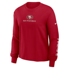San Francisco 49ers Women's Boxy Long Sleeve T-Shirt Scarlet | Nike for Sale