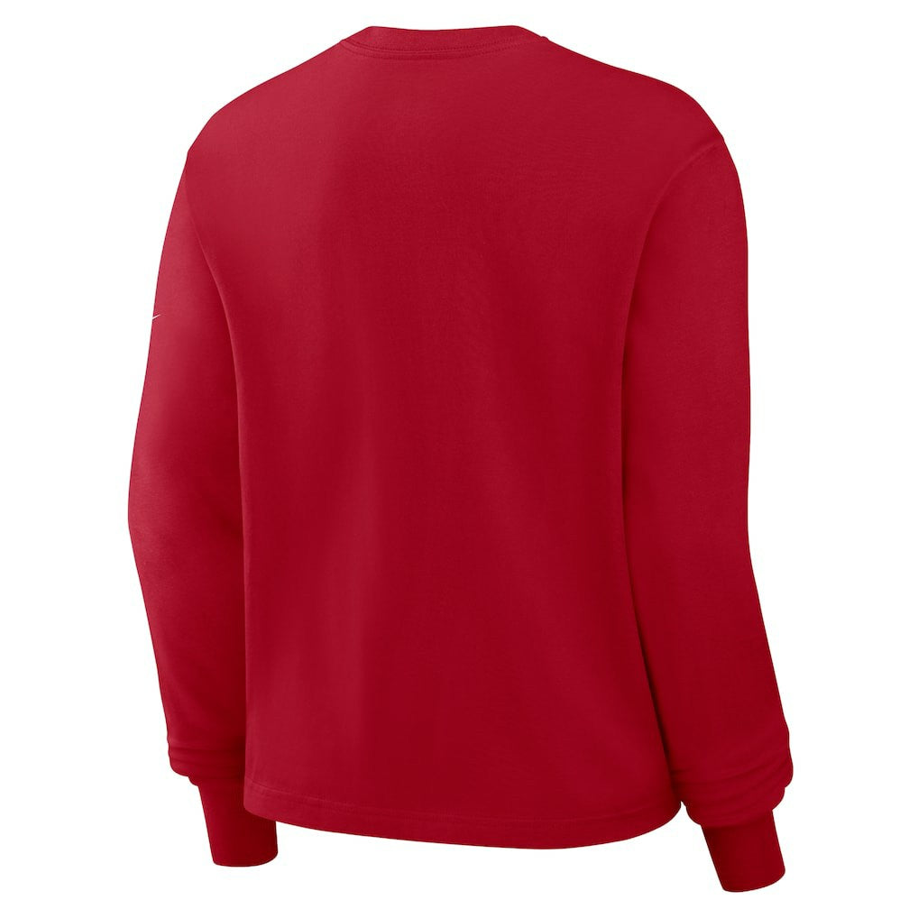 San Francisco 49ers Women's Boxy Long Sleeve T-Shirt Scarlet | Nike for Sale