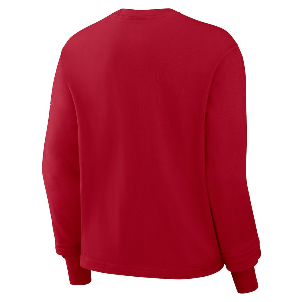 San Francisco 49ers Women's Boxy Long Sleeve T-Shirt Scarlet | Nike for Sale