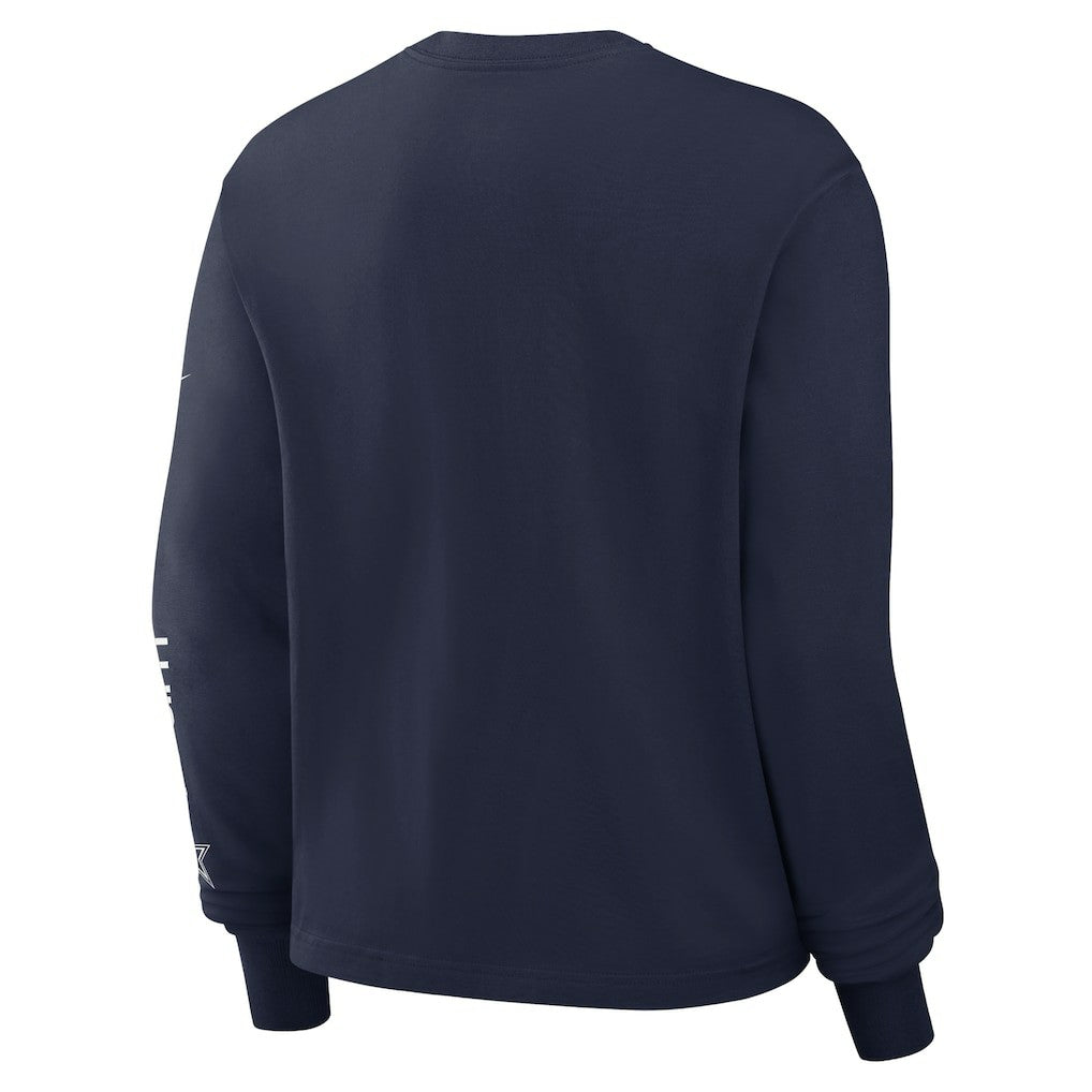 Dallas Cowboys Women's Boxy Long Sleeve T-Shirt Navy | Nike for Sale