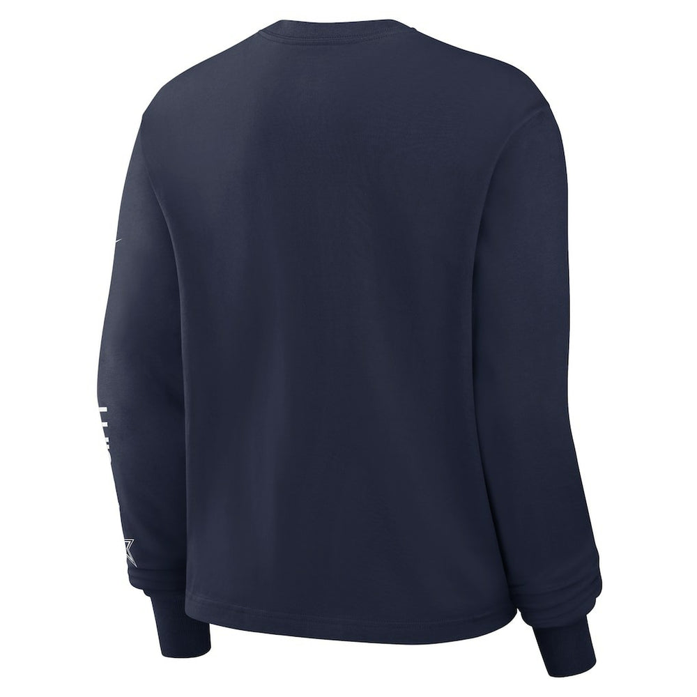 Dallas Cowboys Women's Boxy Long Sleeve T-Shirt Navy | Nike for Sale