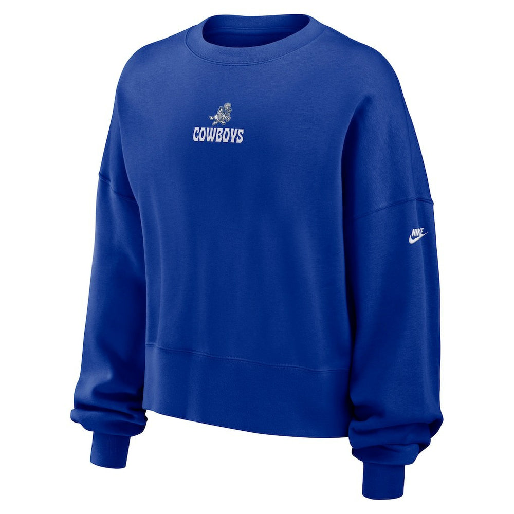 Dallas Cowboys Women's Oversized Rewind Pullover Sweatshirt Royal | Nike for Sale