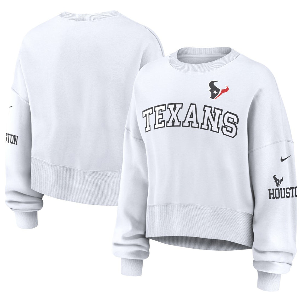 Houston Texans Women's Oversized Pullover Sweatshirt White | Nike for Sale