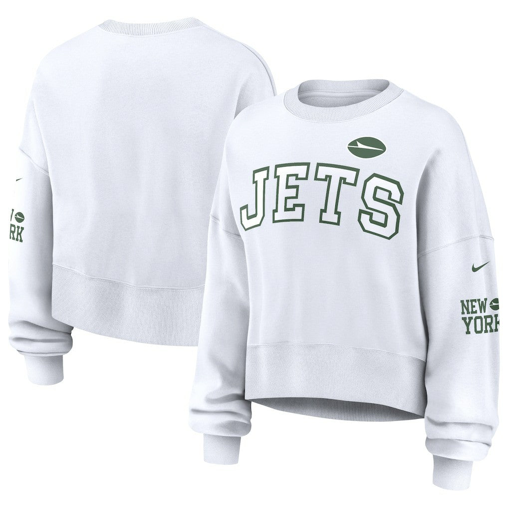New York Jets Women's Oversized Pullover Sweatshirt White | Nike for Sale
