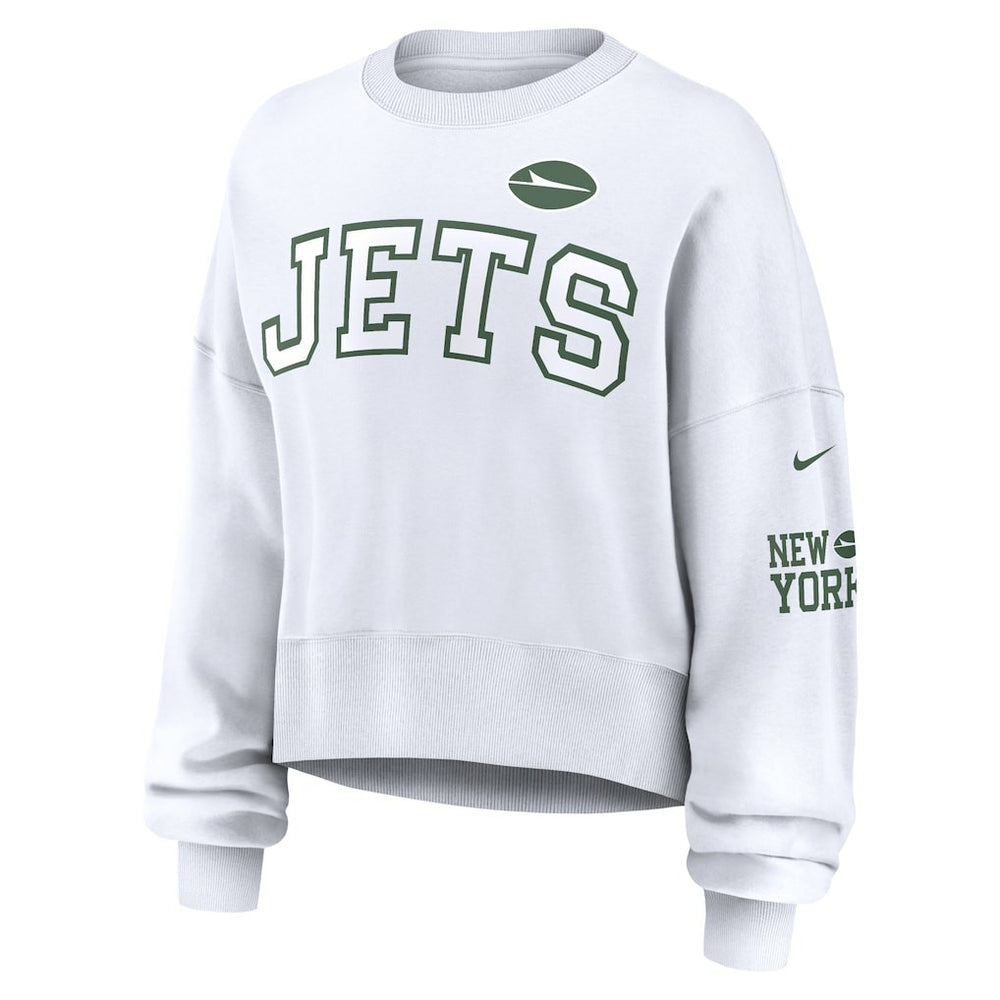 New York Jets Women's Oversized Pullover Sweatshirt White | Nike for Sale