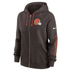 Cleveland Browns Women's Phoenix Full-Zip Hoodie Brown | Nike for Sale
