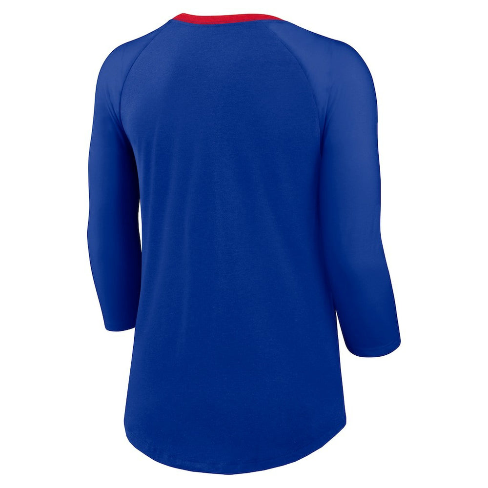 Buffalo Bills Women's 3/4 Sleeve Raglan Fashion Top Royal | Nike for Sale