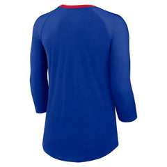 Buffalo Bills Women's 3/4 Sleeve Raglan Fashion Top Royal | Nike for Sale