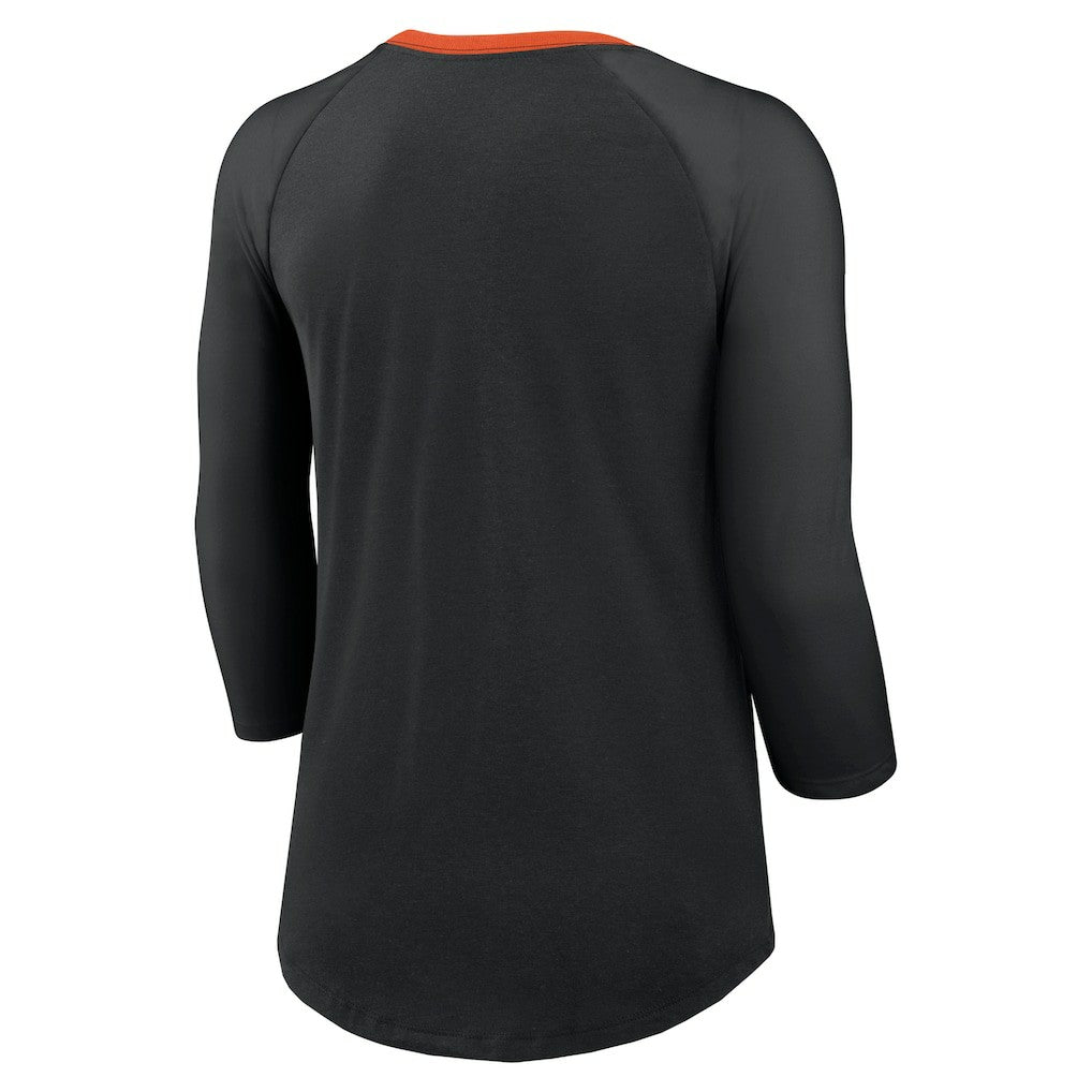 Cincinnati Bengals Women's 3/4 Sleeve Raglan Fashion Top Black | Nike for Sale