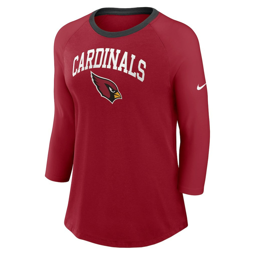 Arizona Cardinals Women's 3/4 Sleeve Raglan Fashion Top Cardinal | Nike for Sale