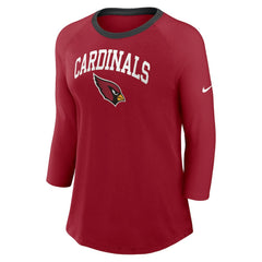 Arizona Cardinals Women's 3/4 Sleeve Raglan Fashion Top Cardinal | Nike for Sale