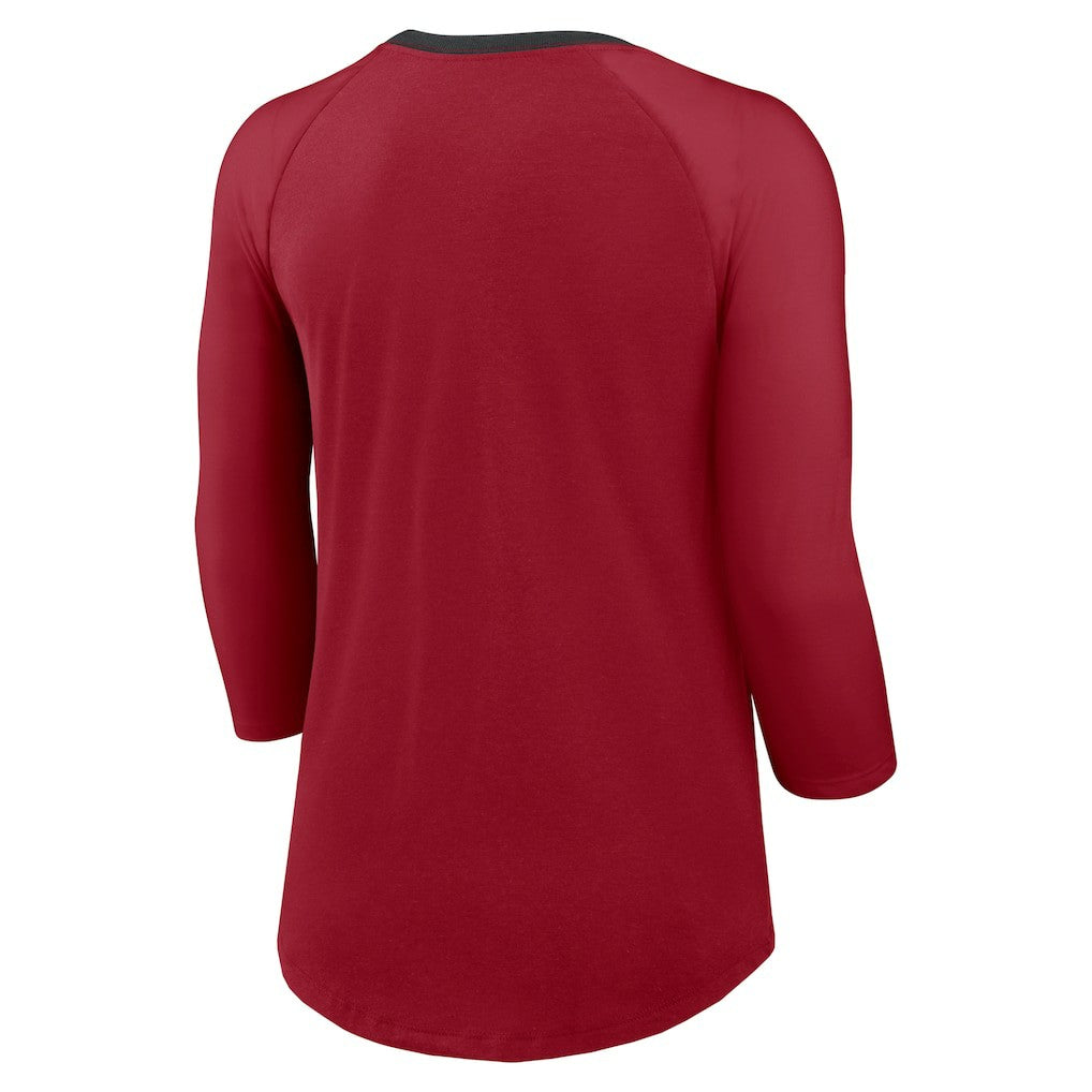 Arizona Cardinals Women's 3/4 Sleeve Raglan Fashion Top Cardinal | Nike for Sale