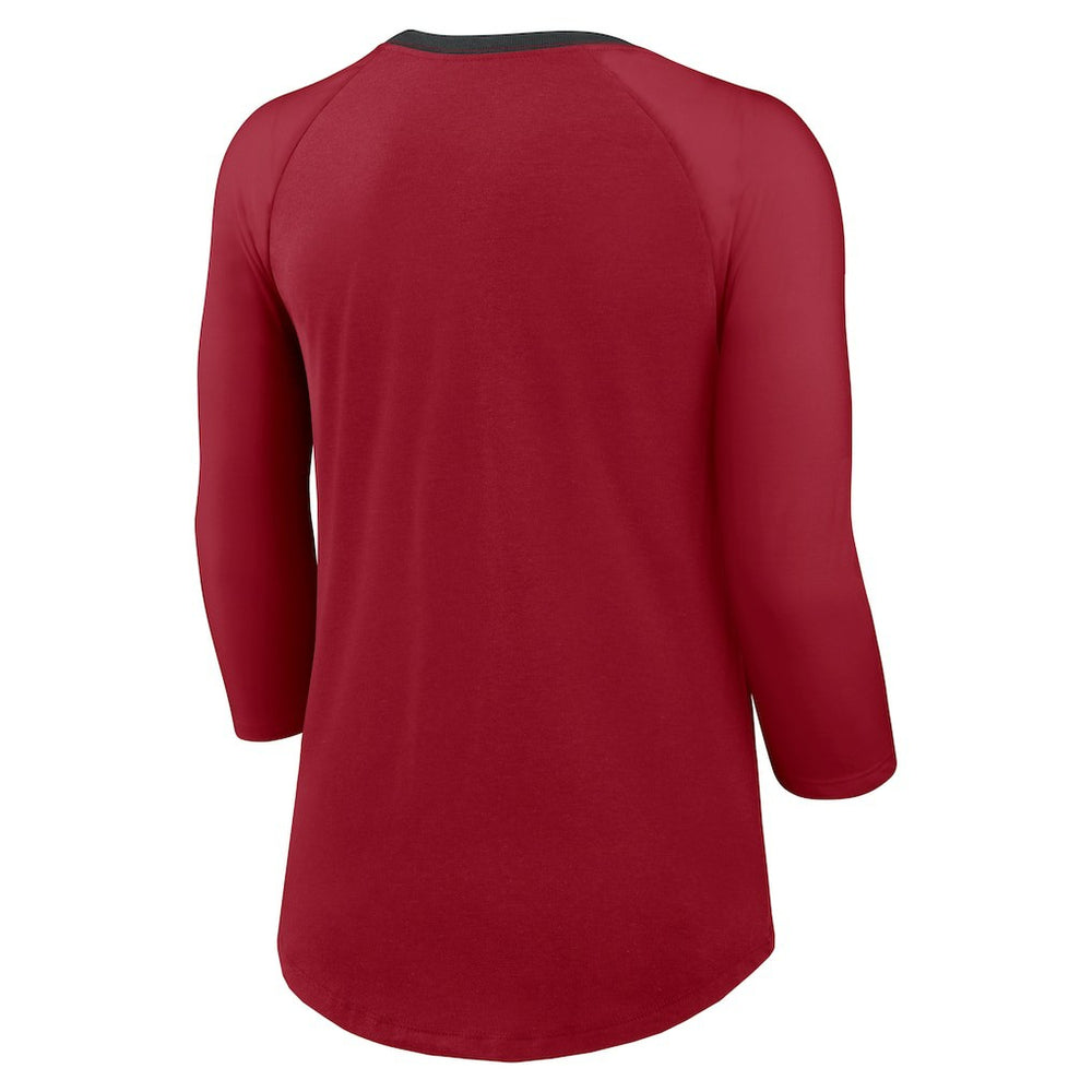Arizona Cardinals Women's 3/4 Sleeve Raglan Fashion Top Cardinal | Nike for Sale
