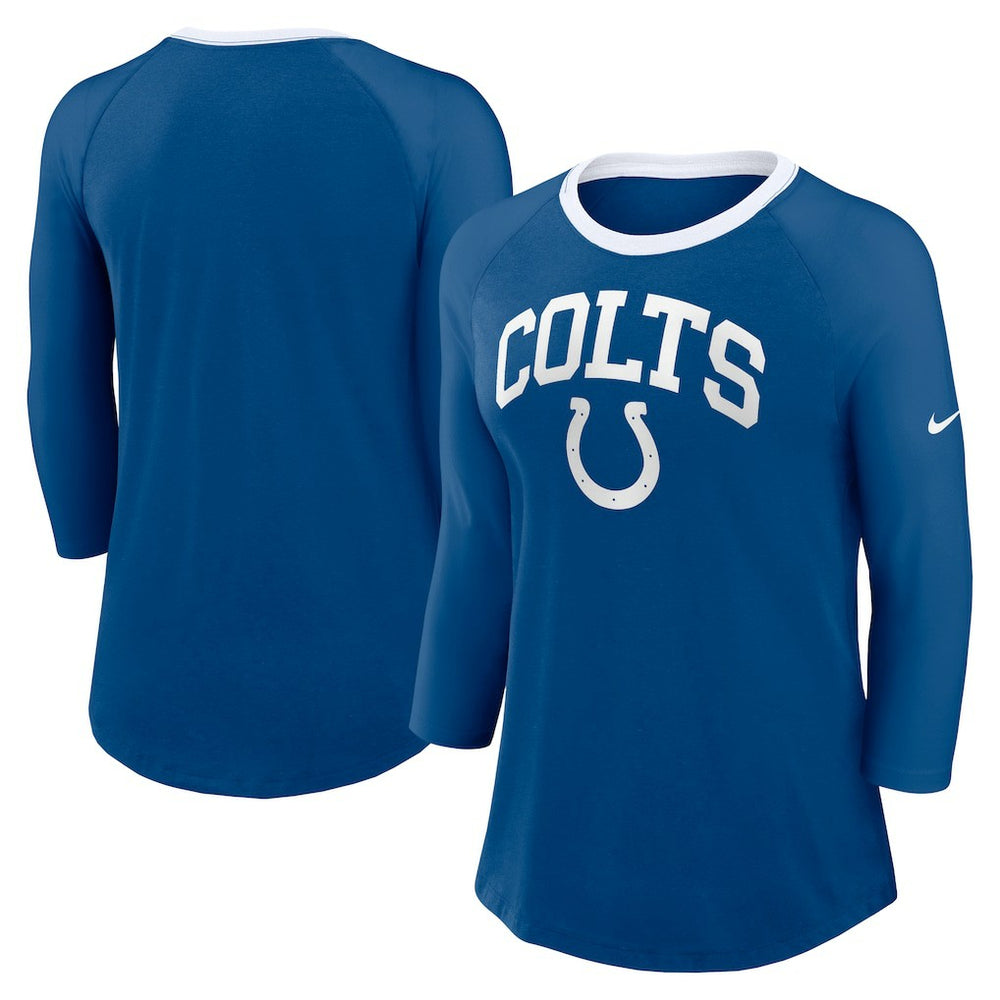 Indianapolis Colts Women's 3/4 Sleeve Raglan Fashion Top Royal | Nike for Sale
