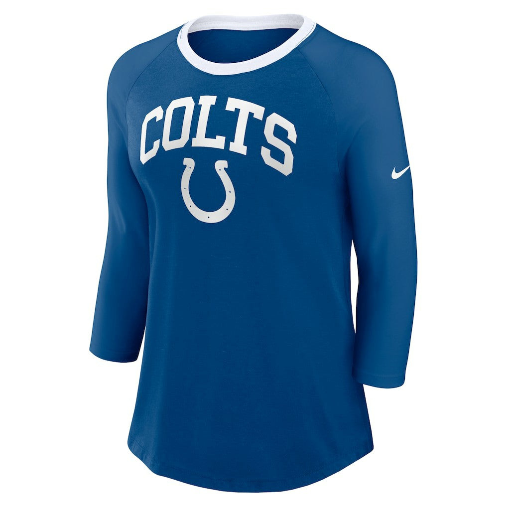 Indianapolis Colts Women's 3/4 Sleeve Raglan Fashion Top Royal | Nike for Sale