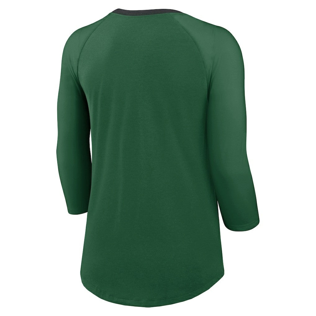 New York Jets Women's 3/4 Sleeve Raglan Fashion Top Green | Nike for Sale