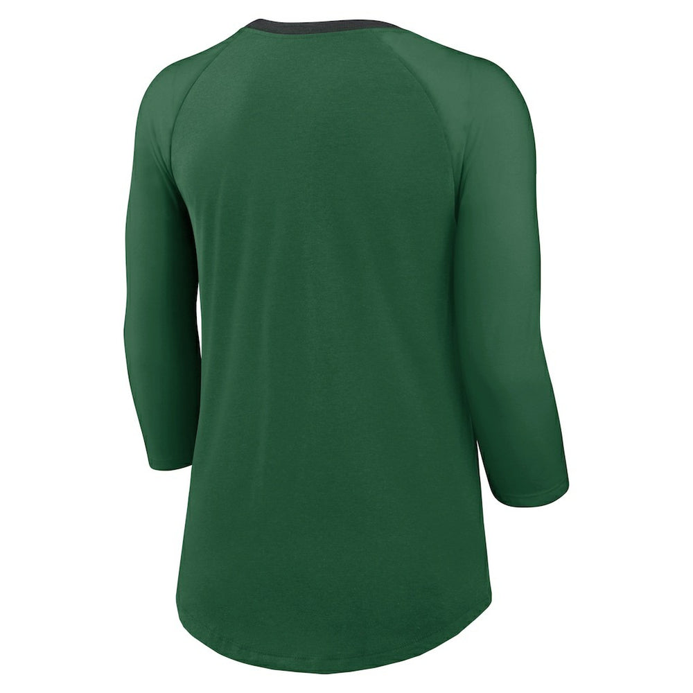 New York Jets Women's 3/4 Sleeve Raglan Fashion Top Green | Nike for Sale
