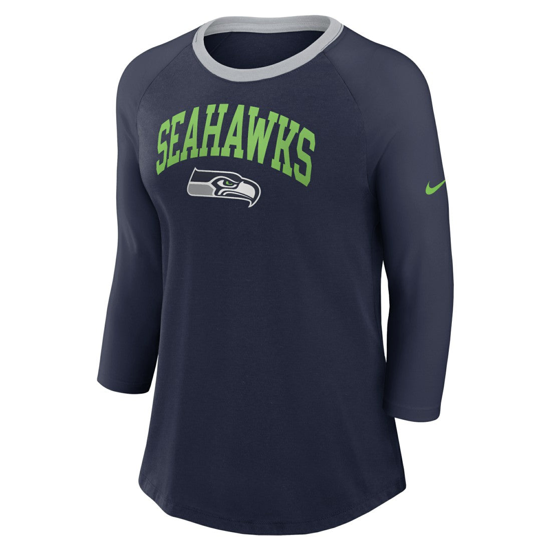 Seattle Seahawks Women's 3/4 Sleeve Raglan Fashion Top Navy | Nike for Sale