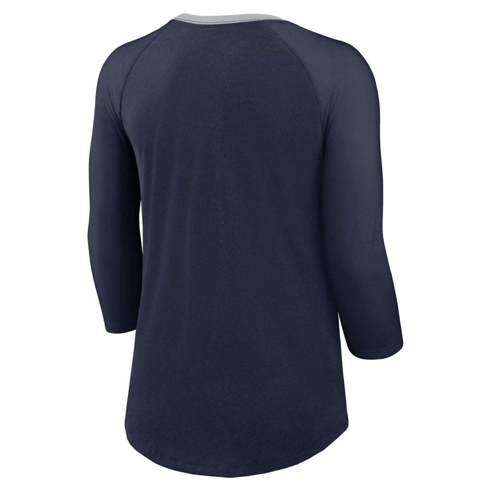 Seattle Seahawks Women's 3/4 Sleeve Raglan Fashion Top Navy | Nike for Sale