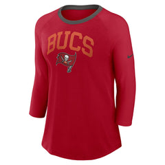 Tampa Bay Buccaneers Women's 3/4 Sleeve Raglan Fashion Top Red | Nike for Sale