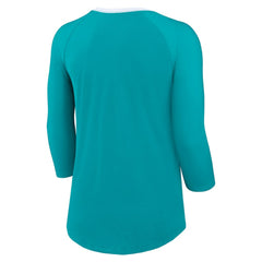 Miami Dolphins Women's 3/4 Sleeve Raglan Fashion Top Aqua | Nike for Sale