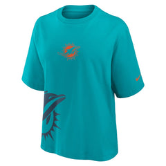 Miami Dolphins Women's Boxy T-Shirt Aqua | Nike for Sale