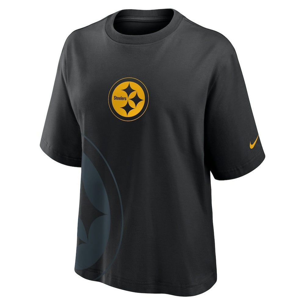 Pittsburgh Steelers Women's Boxy T-Shirt Black | Nike for Sale