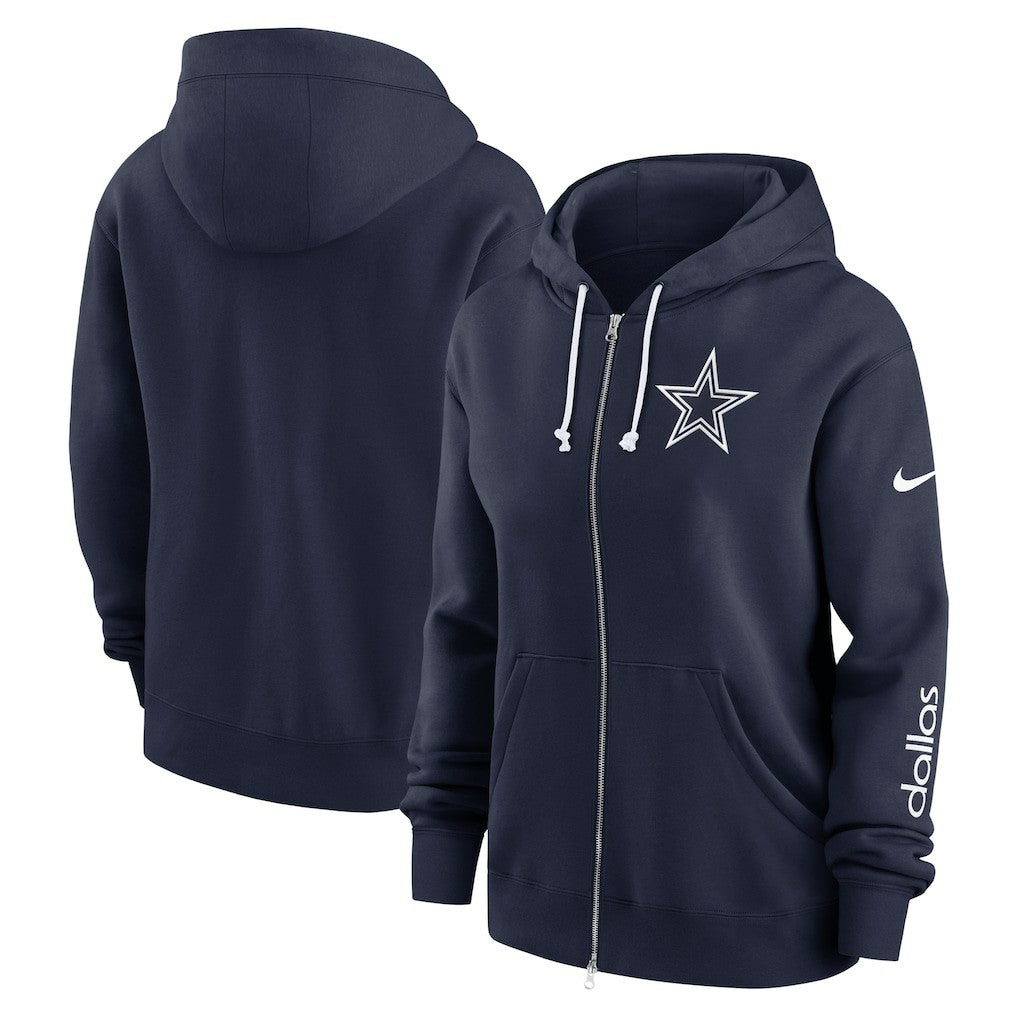 Dallas Cowboys Women's Plus Size Phoenix Full-Zip Hoodie Navy | Nike for Sale
