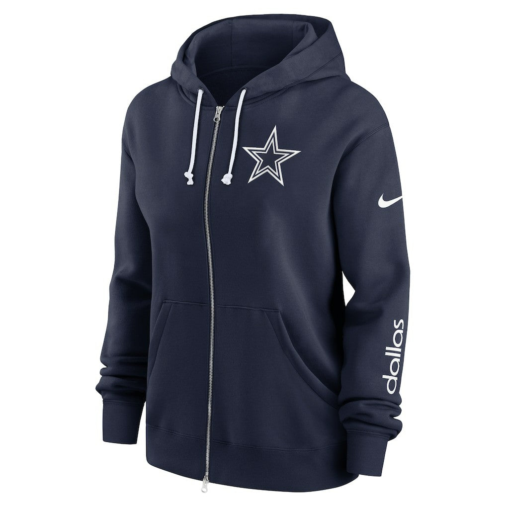 Dallas Cowboys Women's Plus Size Phoenix Full-Zip Hoodie Navy | Nike for Sale