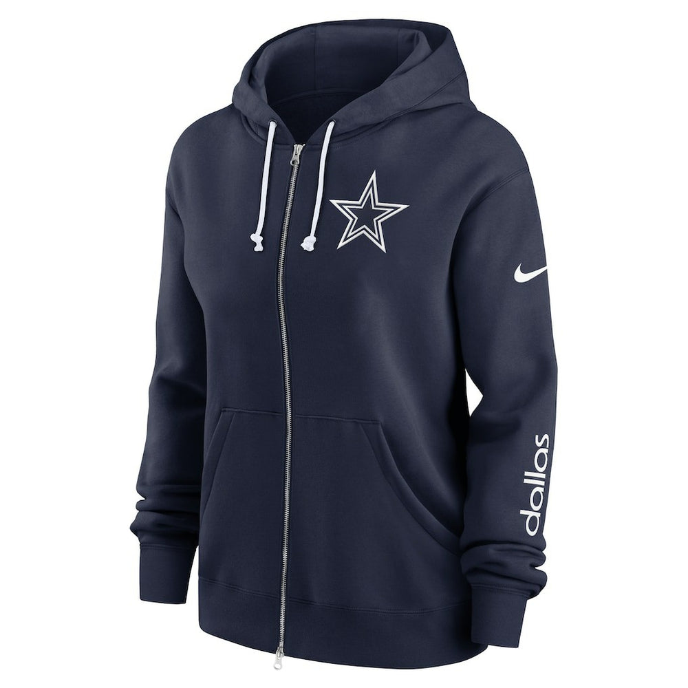 Dallas Cowboys Women's Plus Size Phoenix Full-Zip Hoodie Navy | Nike for Sale