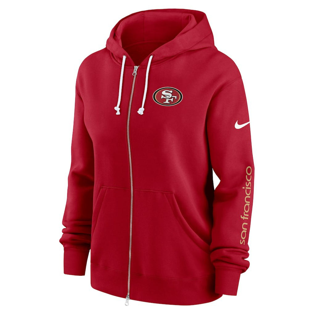 San Francisco 49ers Women's Plus Size Phoenix Full-Zip Hoodie Scarlet | Nike for Sale